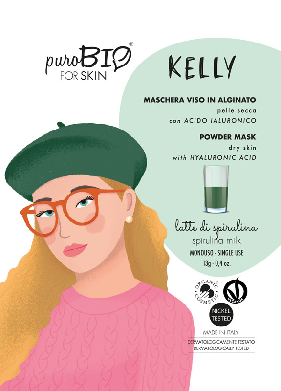 Maschera Viso Kelly puroBIO - Latte di Spirulina
